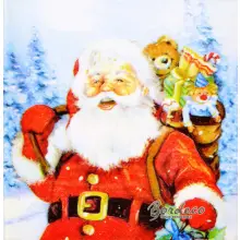 Serwetka do decoupage Mikołaj z workiem prezentów 33x33 DUNI. Unikat