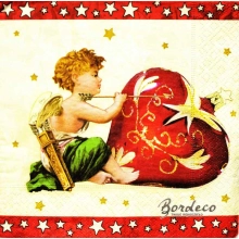 Serwetka do decoupage amorki z bombkami 33x33 DUNI Unikat