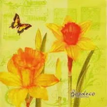 Serwetka do decoupage wiosenne żółte narcyzy 33x33 DUNI. Unikat
