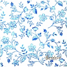 Serwetka do decoupage niebieskie ludowe wzory kwiatowe  33x33 DUNI. Unikat
