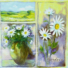 Serwetka do decoupage pastelowe margaretki 33x33 DUNI