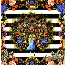 Serwetka do decoupage kolorowy paw i kwiaty 33x33 DUNI. Unikat