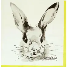 Serwetka do decoupage malowany portret królika 33x33 DUNI. Unikat