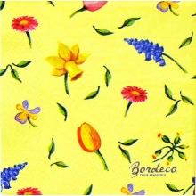 Serwetka do decoupage drobne wiosenne kwiaty 33x33 DUNI. Unikat
