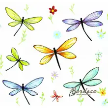 Serwetka do decoupage kolorowe ważki i kwiatki 33x33 DAISY Unikat