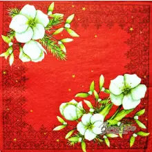 Serwetka do decoupage kompozycja ciemiernika z jemiołą 33x33 DAISY Unikat