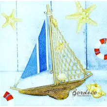 Serwetka do decoupage żaglówka i muszelki 33x33 DAISY Unikat