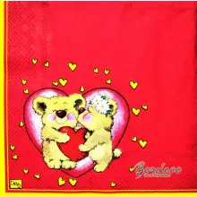 Serwetka do decoupage zakochane misie 33x33 DAISY Unikat