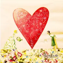 Serwetka do decoupage akochana para podlewa serce 33x33 FART Unikat