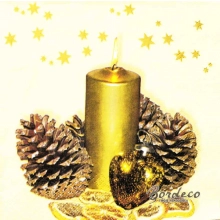 Serwetka do decoupage świąteczny stroik z świecą i szyszkami 33x33 GAJO Unikat