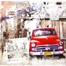Serwetka decoupage stara Hawana, Kuba vintage 33x33 GOMAR
