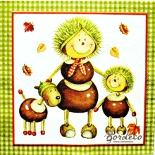 Serwetka decoupage kasztanowe ludziki 33x33 GOMAR