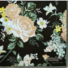 Serwetka do decoupage kwiaty róże na czarnym tle 33x33 GREENGATE Unikat