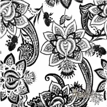 Serwetka do decoupage ludowe czarno-białe hafty, rysunki 33x33 H&M Unikat