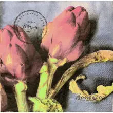 Serwetka do decoupage kwiaty karczocha 33x33 H&M Unikat