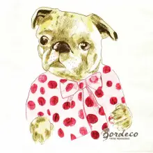 Serwetka do decoupage portret pieska buldoga w ubranku 33x33 H&M Unikat