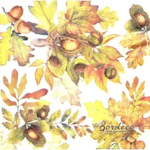 Serwetka do decoupage kasztany, żołędzie i liście 33x33 HANKE