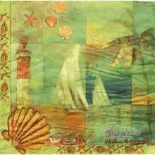 Serwetka do decoupage nadmorski pejzaż 33x33 HANKE Unikat