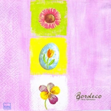 Serwetka do decoupage kwiaty w kwadratach 33x33 HOME Unikat