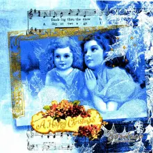 Serwetka do decoupage aniołki i kolęda 33x33 HOME Unikat