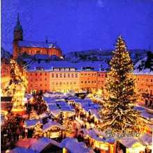 Serwetka do decoupage jarmark bożonarodzeniowy 33x33 Home Unikat