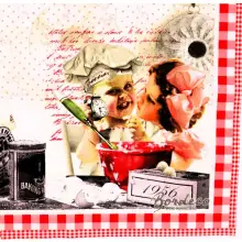 Serwetka do decoupage mały kucharczyk i dziewczynka HOME Unikat