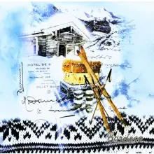 Serwetka do decoupage zima w Alpach 33x33 HOME Unikat