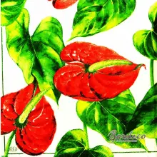 Serwetka do decoupage kwiaty czerwone anturium 33x33 IHR Unikat