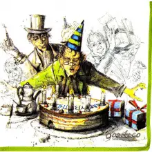 Serwetka do decoupage bajkowe postacie z tortem 33x33 IHR Unikat