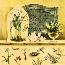 Serwetka do decoupage białe kwiaty 33x33 IHR Unikat