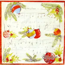Serwetka do decoupage bombki choinkowe na tle nut 33x33 IHR Unikat