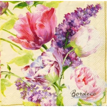Serwetka do decoupage bukiet z tulipanów i bzu 25x25 IHR Unika