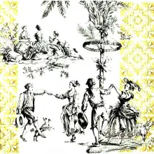 Serwetka do decoupage dworskie zabawy 33x33 IHR Unikat