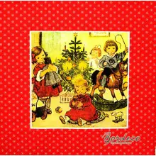 Serwetka do decoupage dzieci przy choince 33x33 IHR Unikat