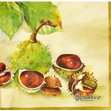 Serwetka do decoupage kasztany i żołędzie 33x33 IHR Unikat