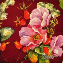Serwetka do decoupage dzika róża 33x33 IHR Unikat
