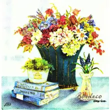Serwetka do decoupage kolorowe kwiaty w wazonie 33x33 IHR Unikat