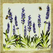 Serwetka do decoupage lawenda i owady 25x25 IHR Unikat