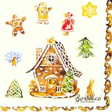 Serwetka do decoupage chatka z piernika 25x25 IHR Unikat