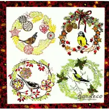 Serwetka do decoupage ptaszki w wiankach  33x33 IHR Unikat