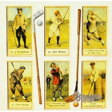 Serwetka do decoupage golf, słynni golfiści retro 33x33 IHR Unikat