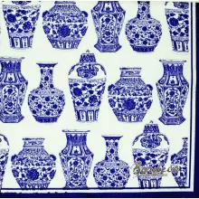 Serwetka do decoupage wazony biało-niebieskie 33x33 IHR Unikat