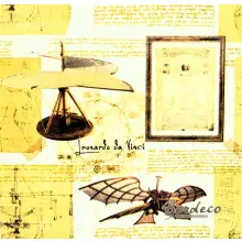 Serwetka do decoupage wynalazki Leonardo da Vinci 33x33 IHR Unikat