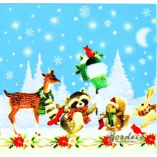 Serwetka do decoupage zwierzęta w szalikach 25x25 IHR Unikat