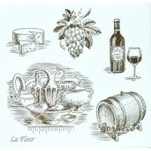 Serwetka do decoupage jedzenie i picie 33x33 LA FLEUR Unikat