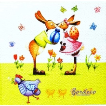 Serwetka do decoupage zakochane zajączki 33x33 LUXY