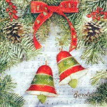 Serwetka do decoupage dwa świąteczne dzwonki 33x33 MAKI