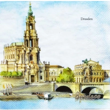 Serwetka do decoupage zabytki miasta  Drezna 33x33 MAKI