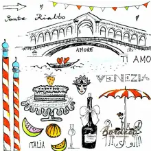 Serwetka do decoupage Wenecja w rysunkach 33x33 MAKI Unikat