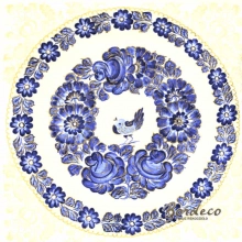 Serwetka do decoupage Włocławek niebieskie wianki 33x33 MAKI